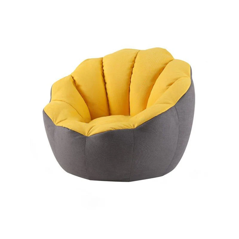 Contemporary Scandinavian Fine Cotton EPS Petal Lazy Round Sofa Footrest For Living Room