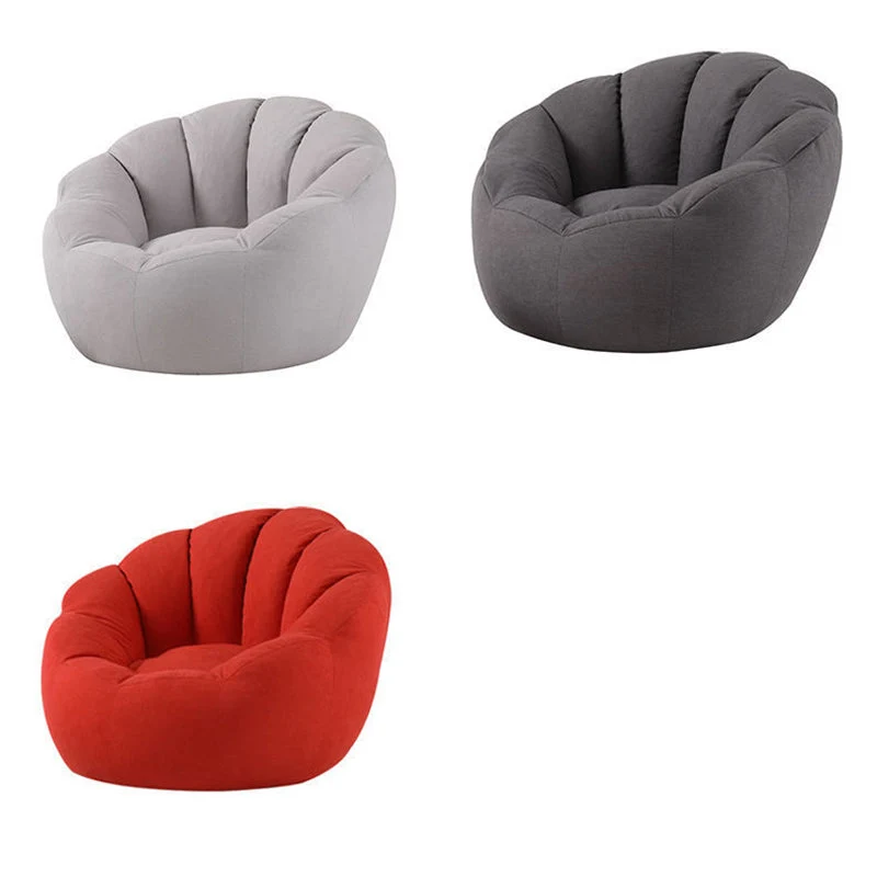 Contemporary Scandinavian Fine Cotton EPS Petal Lazy Round Sofa Footrest For Living Room