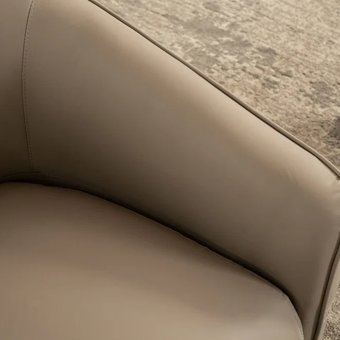 Contemporary Scandinavian Microfiber Leather Wood Sponge Square Streak Accent Chair Footrest For Living Room