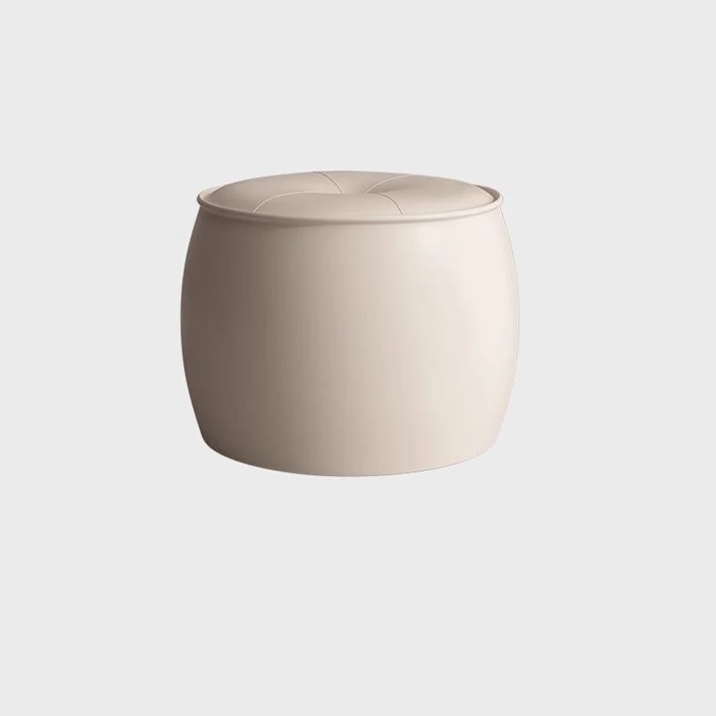 Contemporary Nordic Cylinder Microfiber Leather Pine Footstool Armless For Living Room
