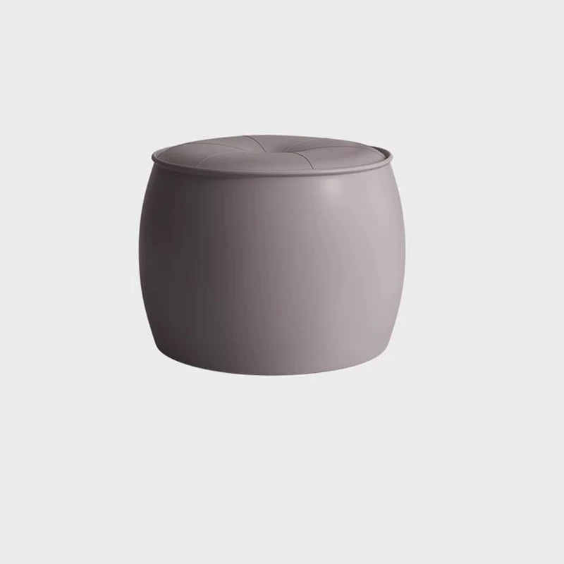 Contemporary Nordic Cylinder Microfiber Leather Pine Footstool Armless For Living Room