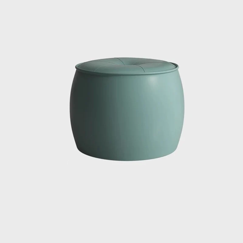 Contemporary Nordic Cylinder Microfiber Leather Pine Footstool Armless For Living Room