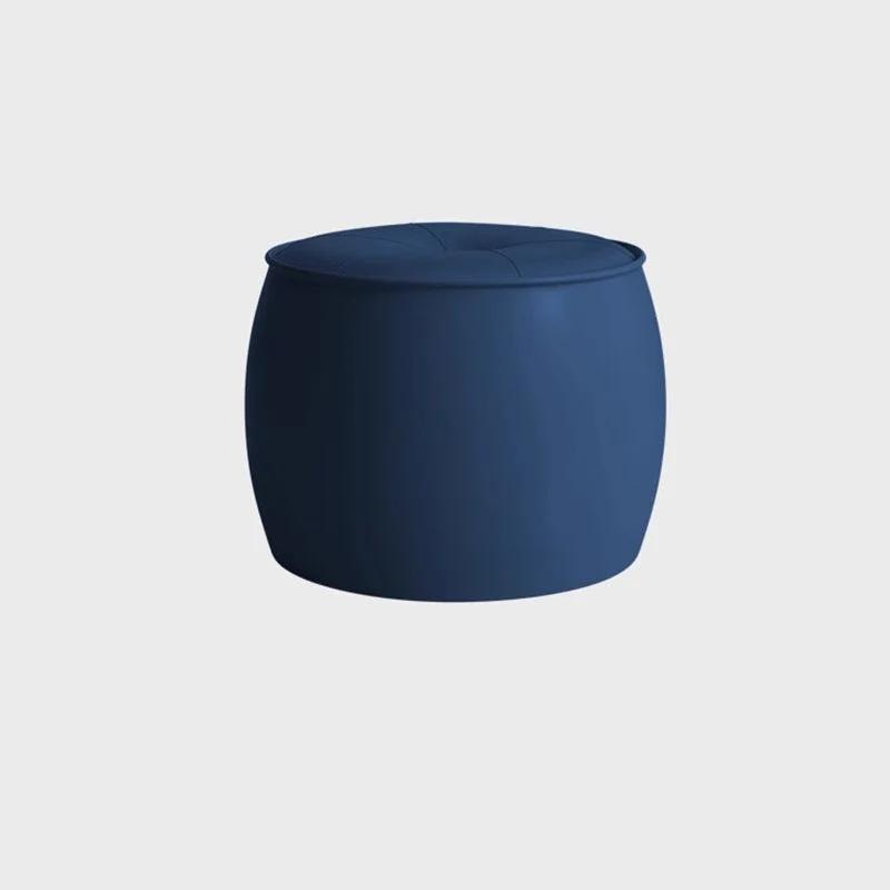 Contemporary Nordic Cylinder Microfiber Leather Pine Footstool Armless For Living Room