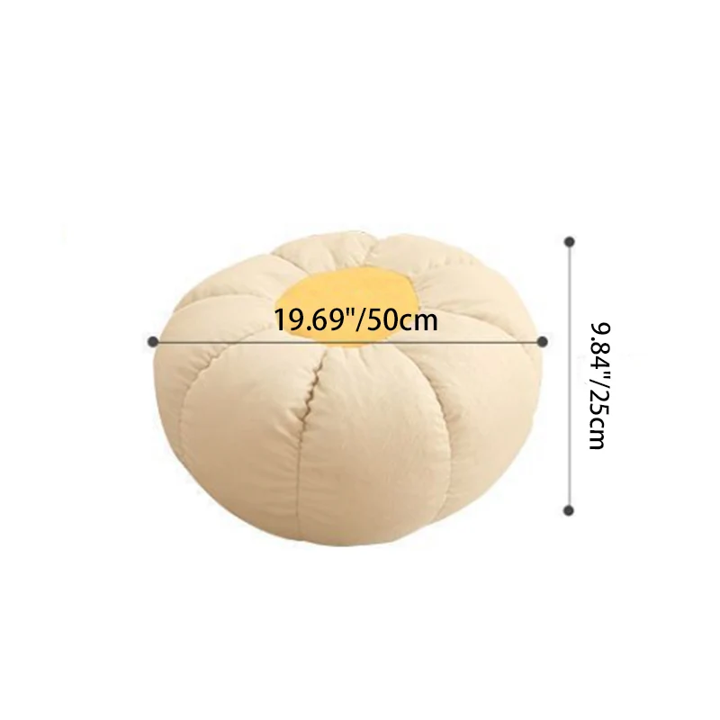 Contemporary Nordic Snowflake Fleece EPS Flower Round Sofa Footrest For Bedroom
