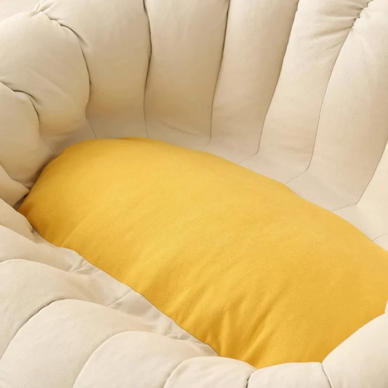 Contemporary Nordic Snowflake Fleece EPS Flower Round Sofa Footrest For Bedroom