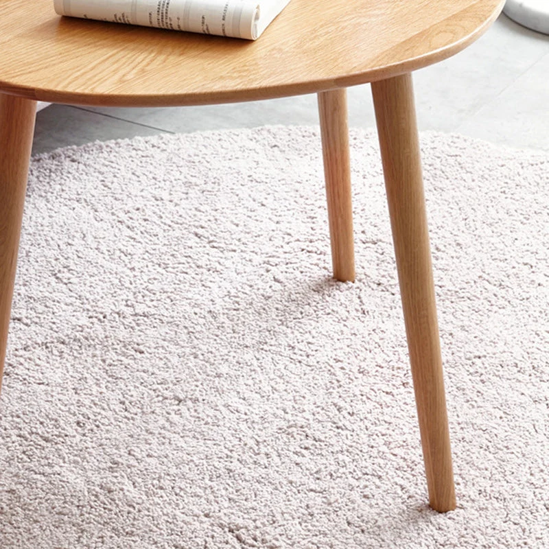 Contemporary Japanese Oval Wood Side Table 1-Tier For Living Room