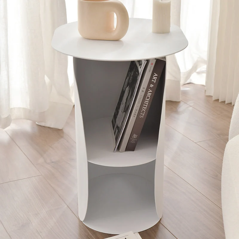 Contemporary Nordic Round Curved Iron Side Table 2 - Cabinet For Living Room
