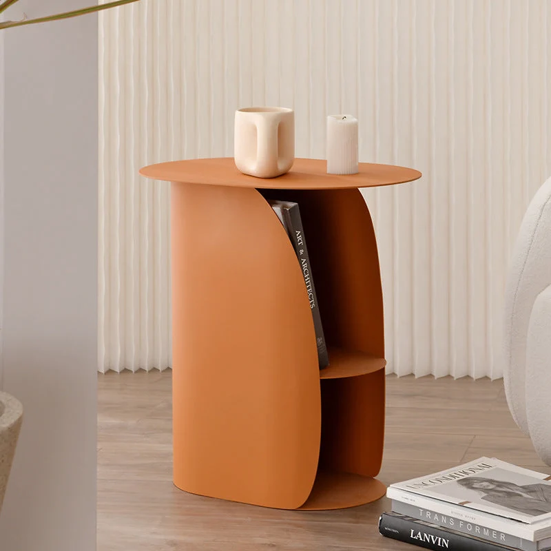 Contemporary Nordic Round Curved Iron Side Table 2 - Cabinet For Living Room