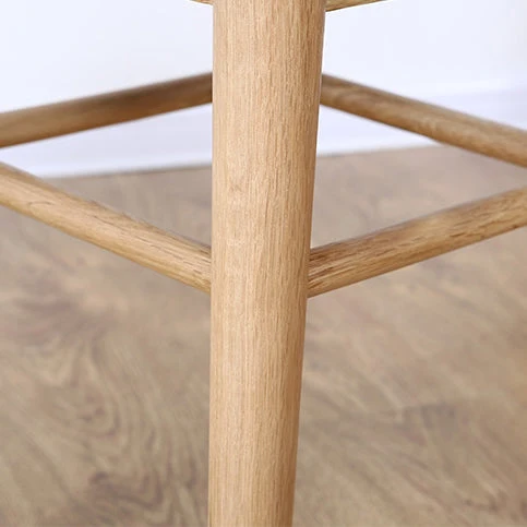 Modern Minimalist Square Oak Wood Fabric Low Stool Footrest For Living Room