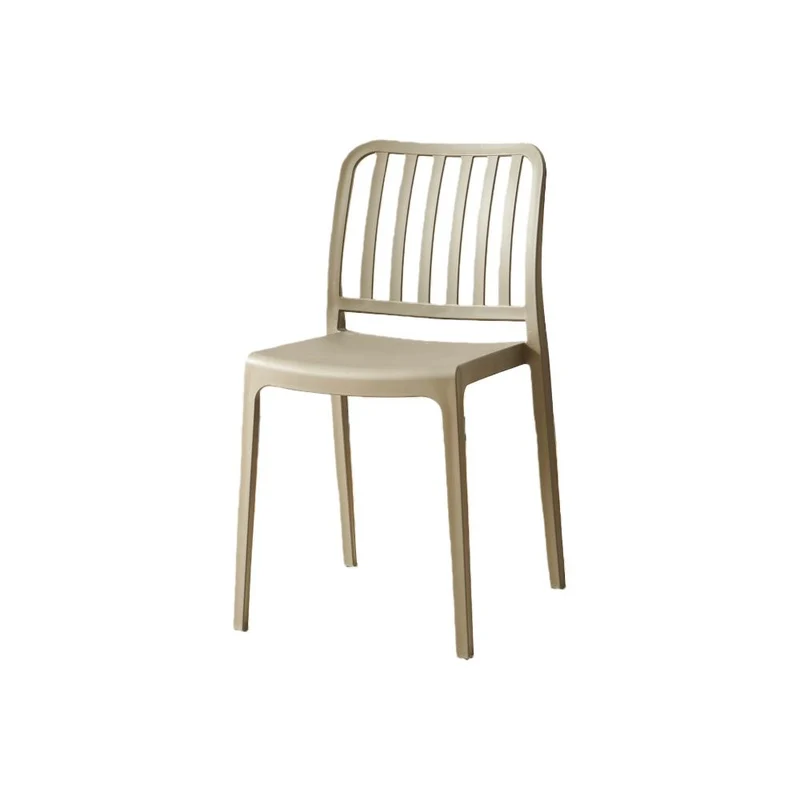 Silla Brooklyn, Taupe, con Espaldar en Rayas y Diseño Minimalista