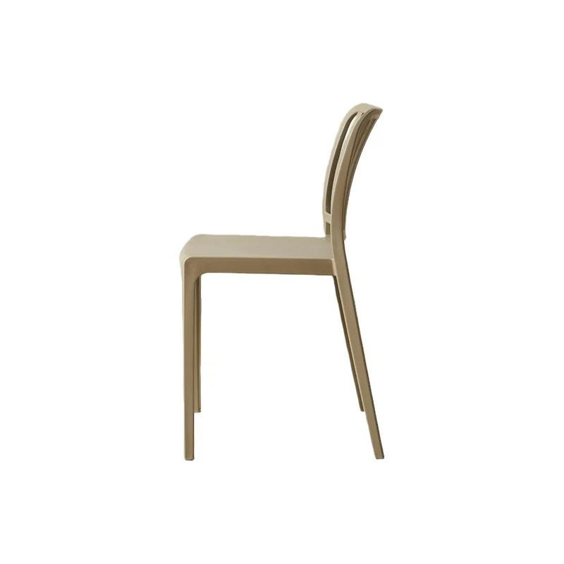 Silla Brooklyn, Taupe, con Espaldar en Rayas y Diseño Minimalista