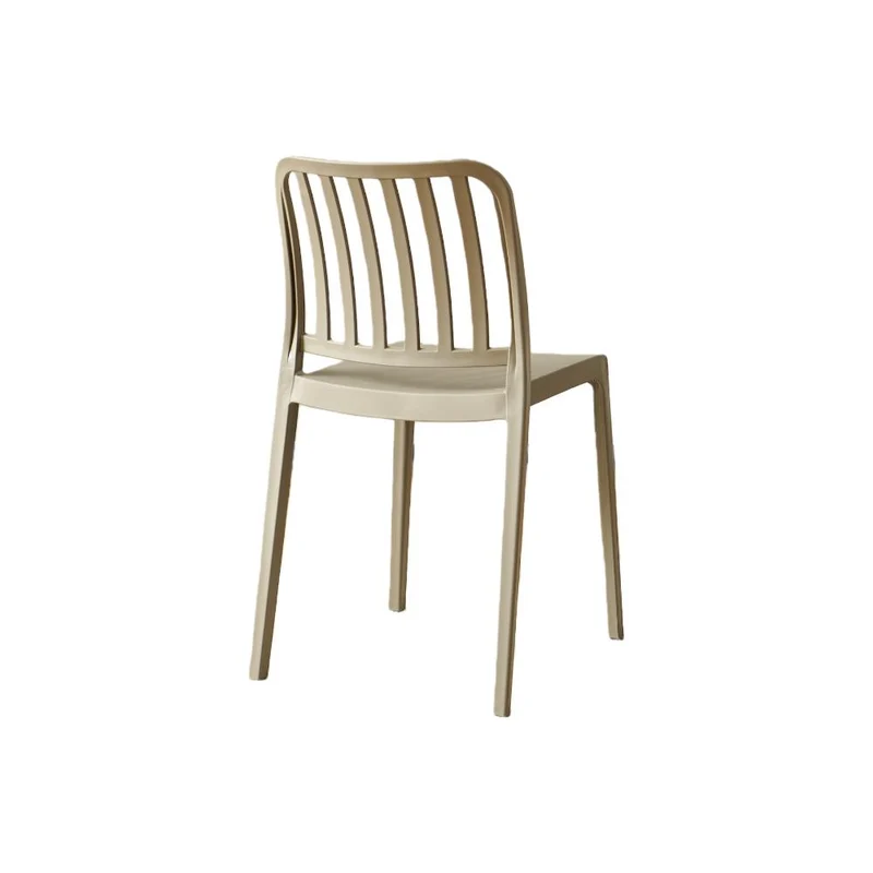 Silla Brooklyn, Taupe, con Espaldar en Rayas y Diseño Minimalista
