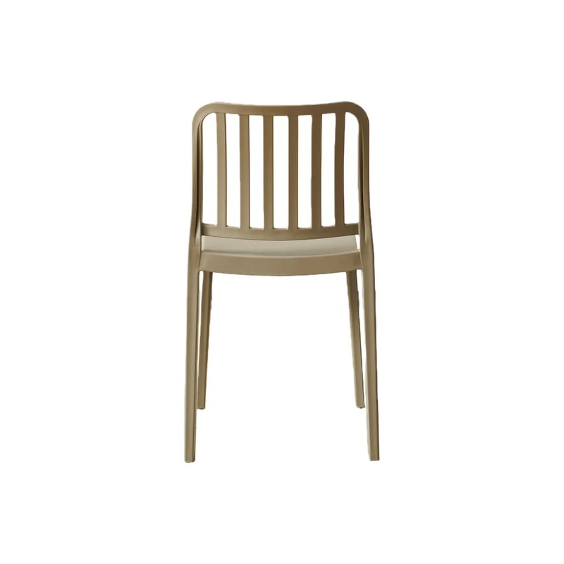 Silla Brooklyn, Taupe, con Espaldar en Rayas y Diseño Minimalista