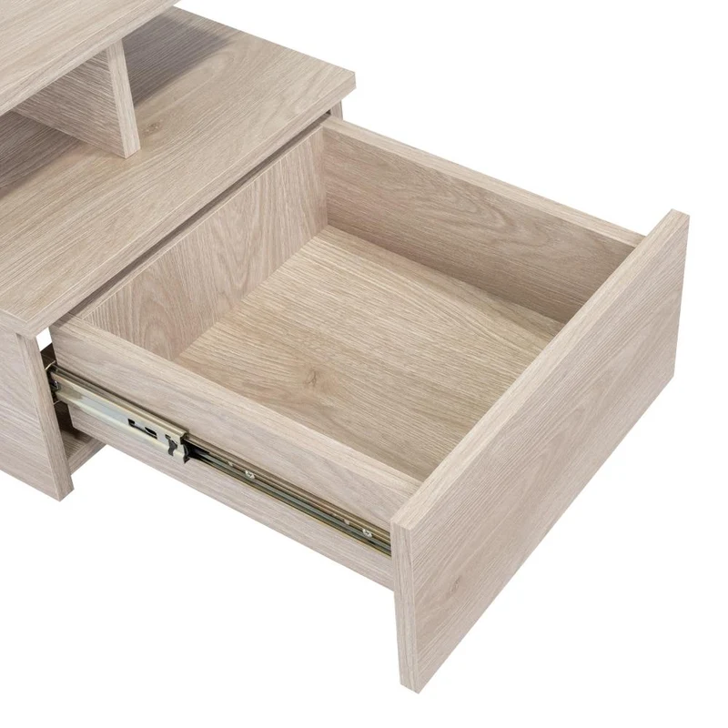 Mesa de Noche Flotante Nube, Humo, con un Cajón y División de Dos Entrepaños ZF
