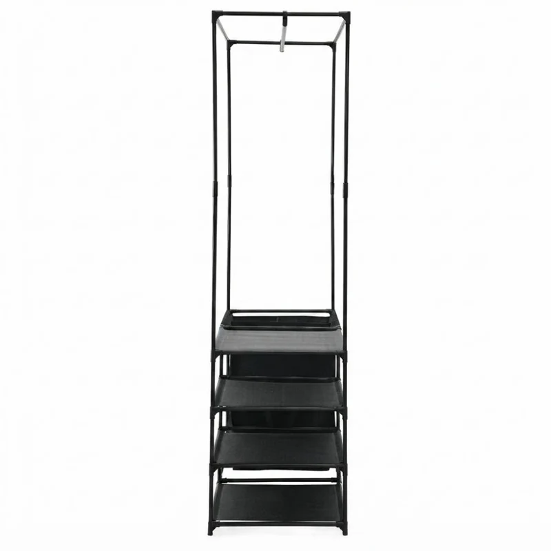 Closet Organizador Lupont, Negro, De tres niveles y dos canastas para ropa