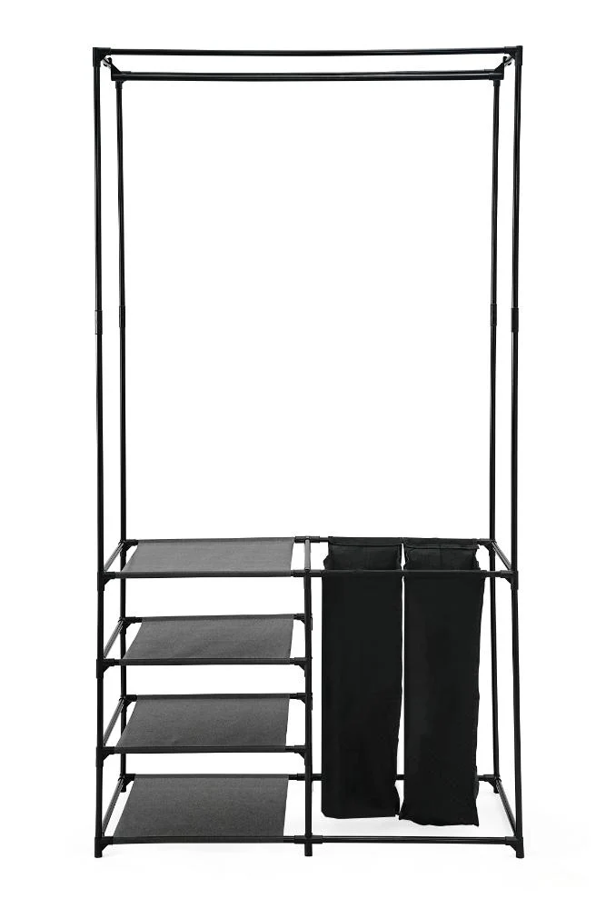 Closet Organizador Lupont, Negro, De tres niveles y dos canastas para ropa