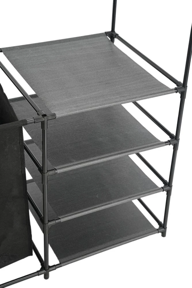 Closet Organizador Lupont, Negro, De tres niveles y dos canastas para ropa