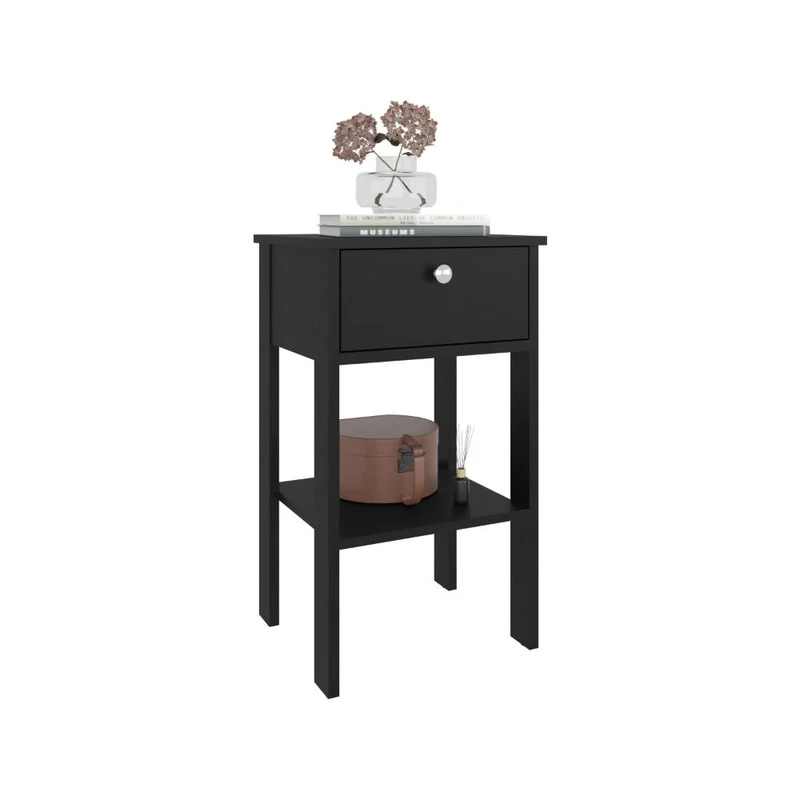 Mesa de Noche Camil II, Wengue, con un Cajón y Manija Tipo Botón ZF