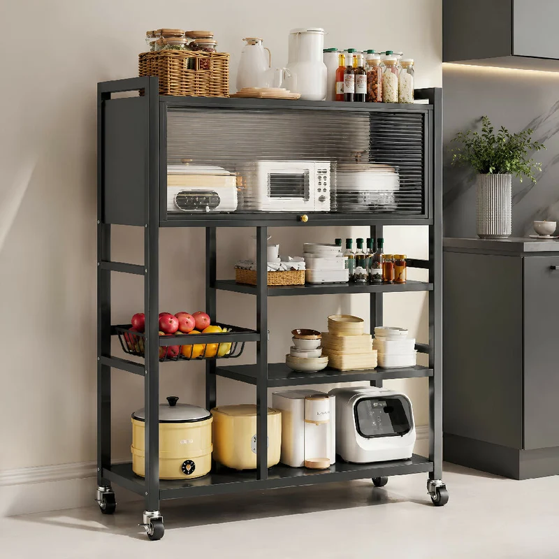 Organizador De Cocina Multiusos Premium Estante Con Puerta Metálico