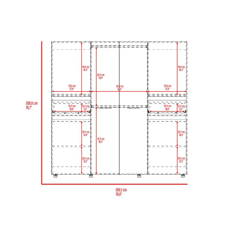 Clóset Grande Imperial 200x200, Fresno Europeo y Wengue