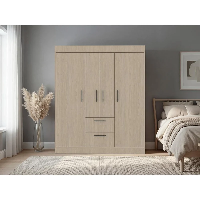 Clóset Aura, Cartagena y Wengue, con 4 Puertas y 2 Cajones