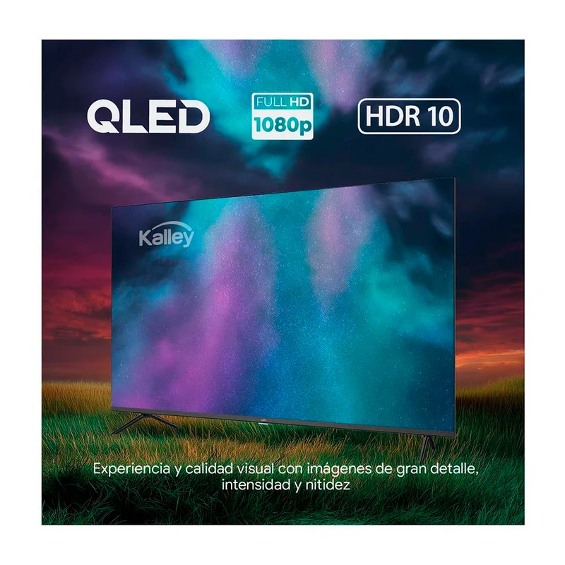 Televisor Kalley 40" Pulgadas 40GQ200 FHD QLED, Negro