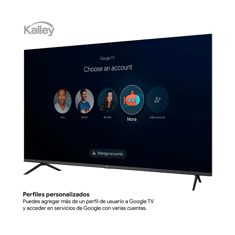 Televisor Kalley 40" Pulgadas 40GQ200 FHD QLED, Negro