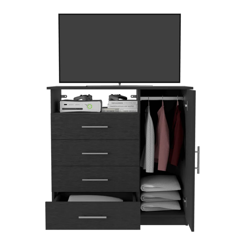 Organizador Barlovento, Wengue, con Cuatro Cajones y una Puerta ZF