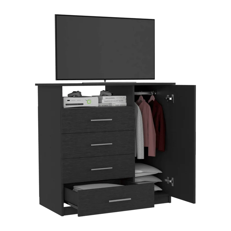 Organizador Barlovento, Wengue, con Cuatro Cajones y una Puerta ZF