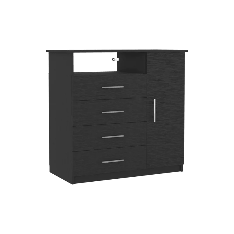 Organizador Barlovento, Wengue, con Cuatro Cajones y una Puerta ZF