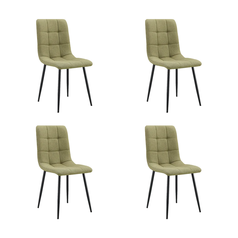 Set de 4 Sillas Flex, Color Verde Oliva Claro, con Espaldar y Diseño Moderno