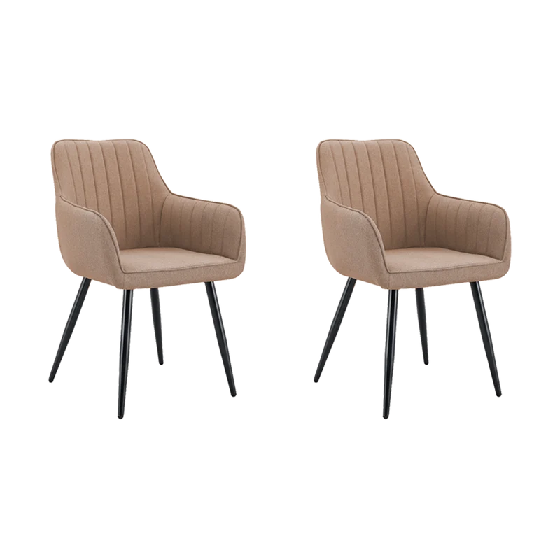 Set de 2 Sillas Neo, Color Marrón Oscuro, con Espaldar y Diseño Moderno