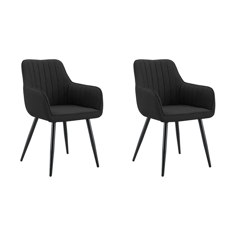 Set de 2 Sillas Neo, Color Negro, con Espaldar y Diseño Moderno