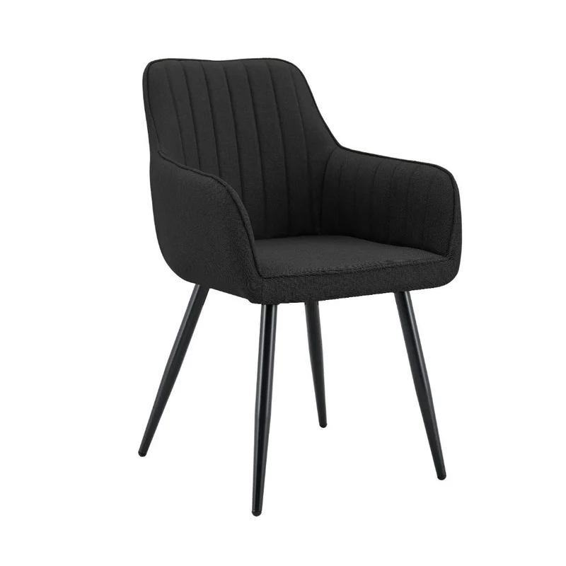 Set de 2 Sillas Neo, Color Negro, con Espaldar y Diseño Moderno