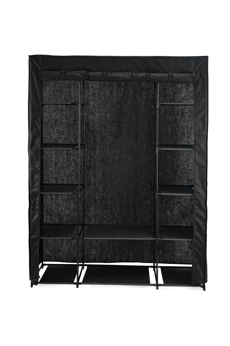 Closet Organizador Belo, Negro, En tela con variedad de entrepaños laterales