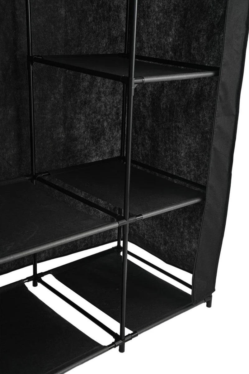 Closet Organizador Belo, Negro, En tela con variedad de entrepaños laterales