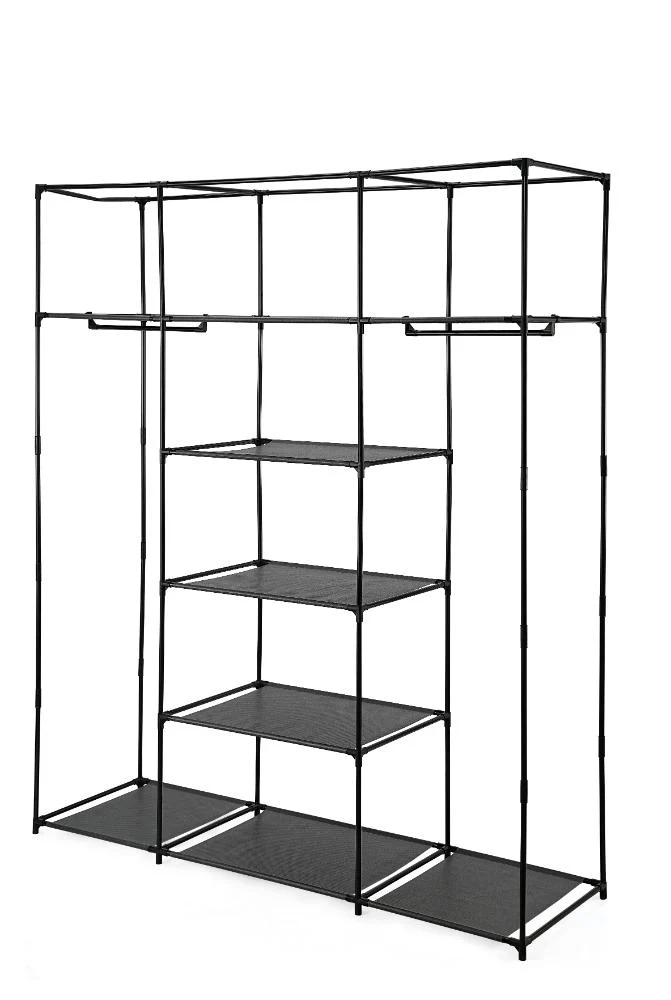 Closet Organizador Erba, Negro, En tela con variedad de entrepaños centrales