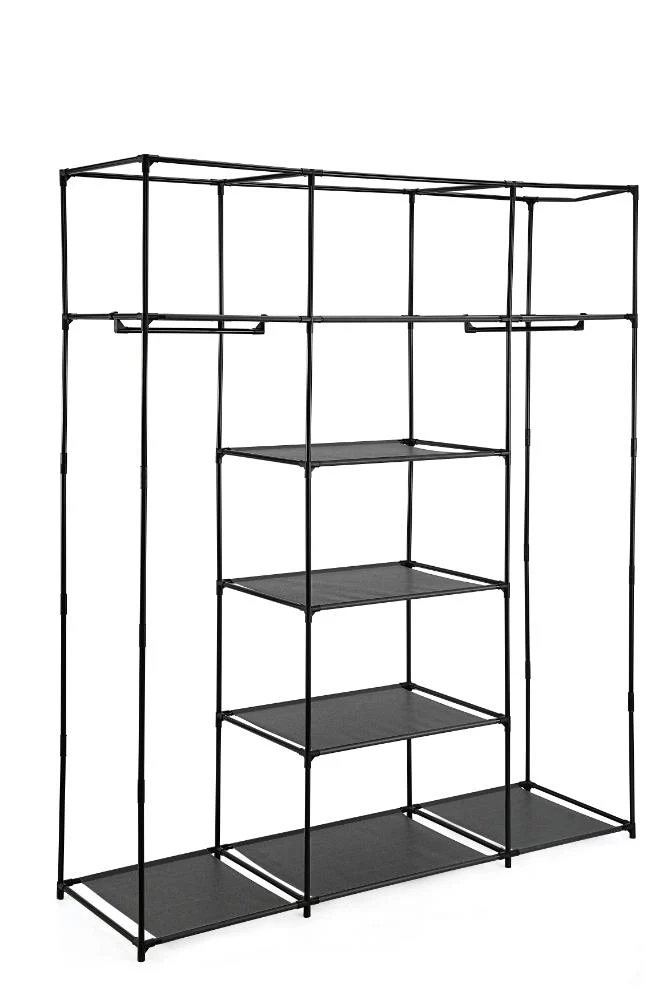 Closet Organizador Erba, Negro, En tela con variedad de entrepaños centrales