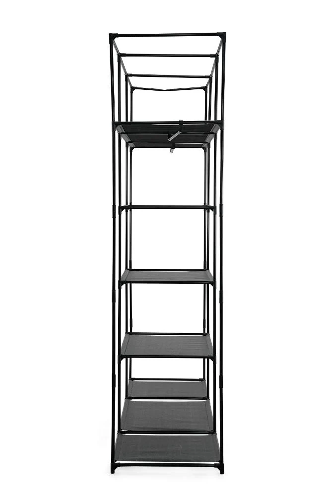 Closet Organizador Erba, Negro, En tela con variedad de entrepaños centrales