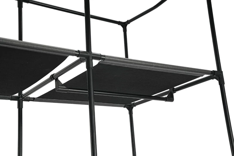 Closet Organizador Erba, Negro, En tela con variedad de entrepaños centrales