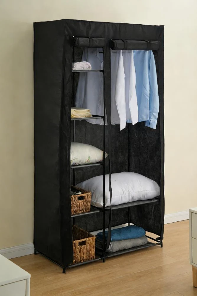 Closet Organizador Dono, Negro, con variedad de entrepaños en tela