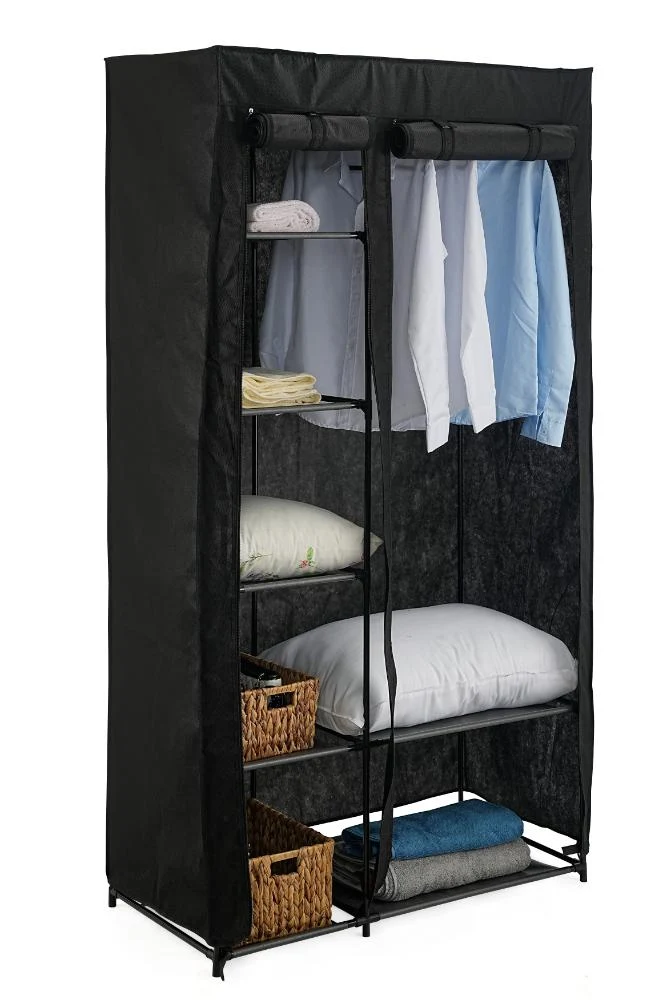 Closet Organizador Dono, Negro, con variedad de entrepaños en tela