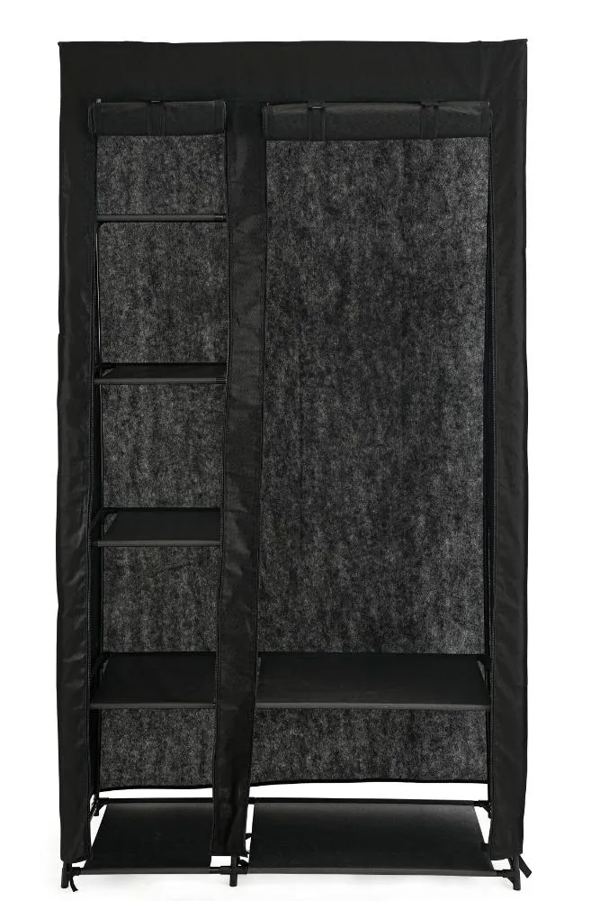 Closet Organizador Dono, Negro, con variedad de entrepaños en tela