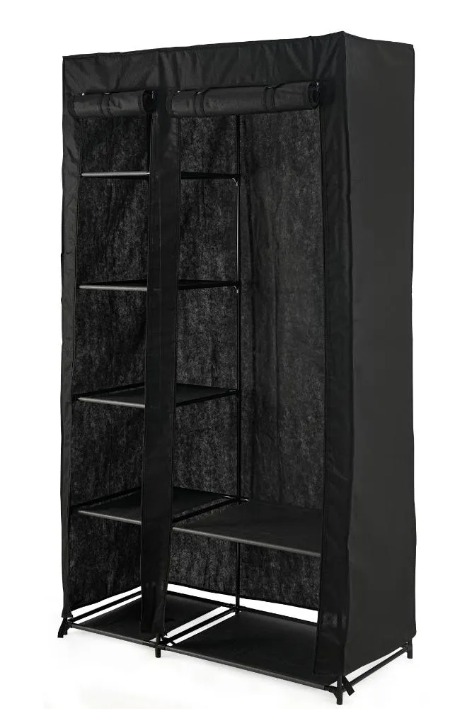Closet Organizador Dono, Negro, con variedad de entrepaños en tela