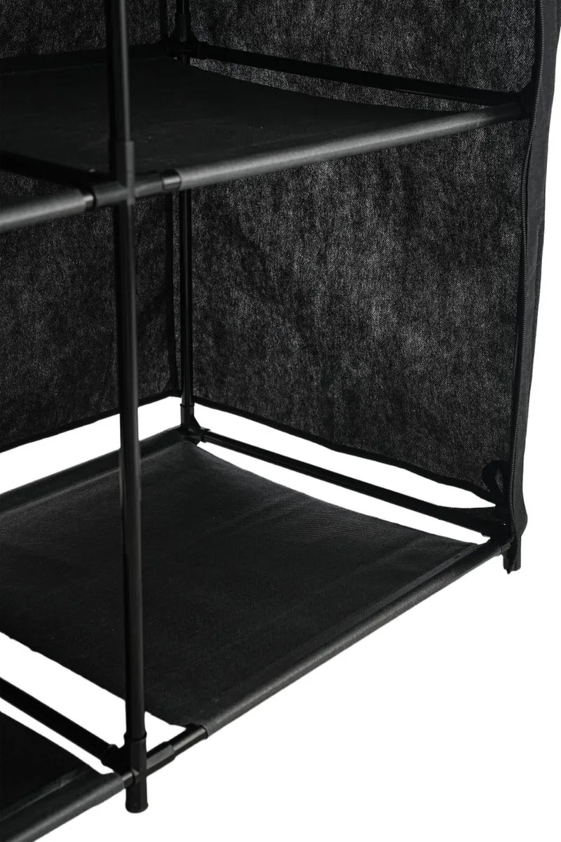 Closet Organizador Ena, Negro, En tela con variedad de entrepaños