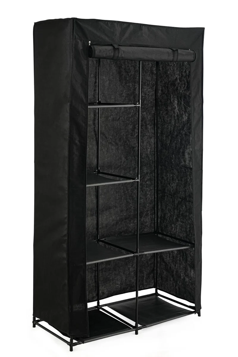 Closet Organizador Ena, Negro, En tela con variedad de entrepaños