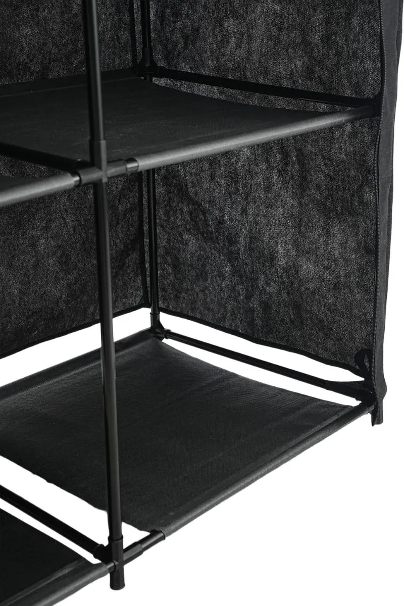 Closet Organizador Ena, Negro, En tela con variedad de entrepaños