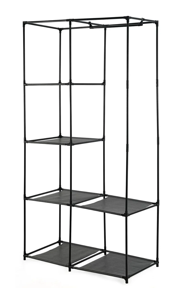 Closet Organizador Ena, Negro, En tela con variedad de entrepaños