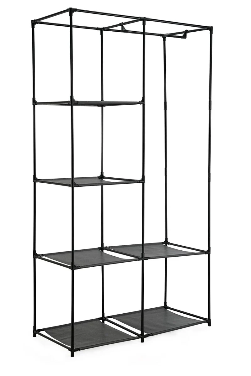 Closet Organizador Ena, Negro, En tela con variedad de entrepaños