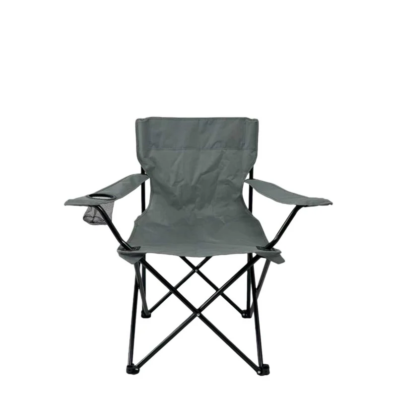 Silla Plegable Camping Tanzania, Gris Oscuro, Incluye Bolsa de Transporte